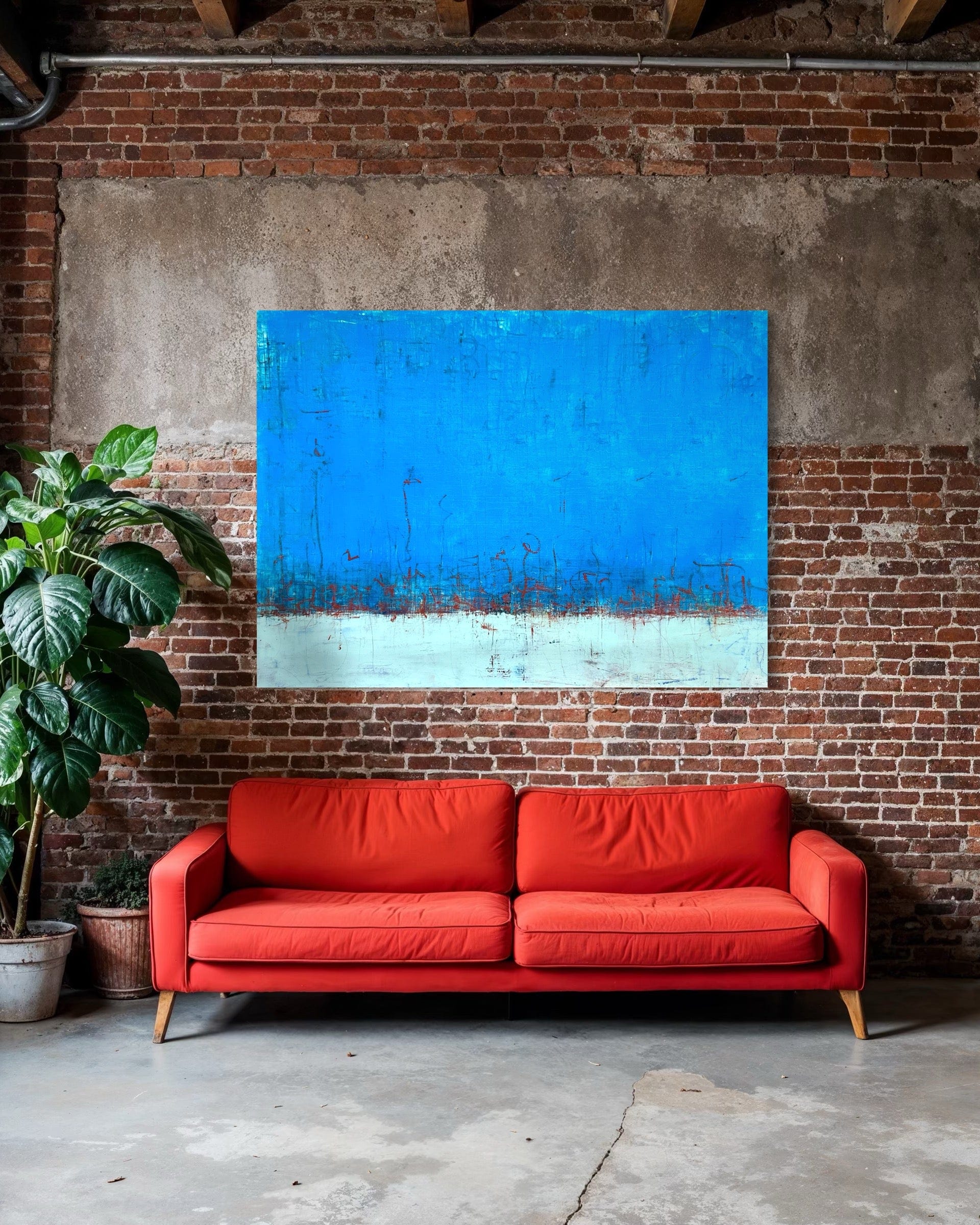 Robert Tillberg Original Art Red Markings | 80"x52"