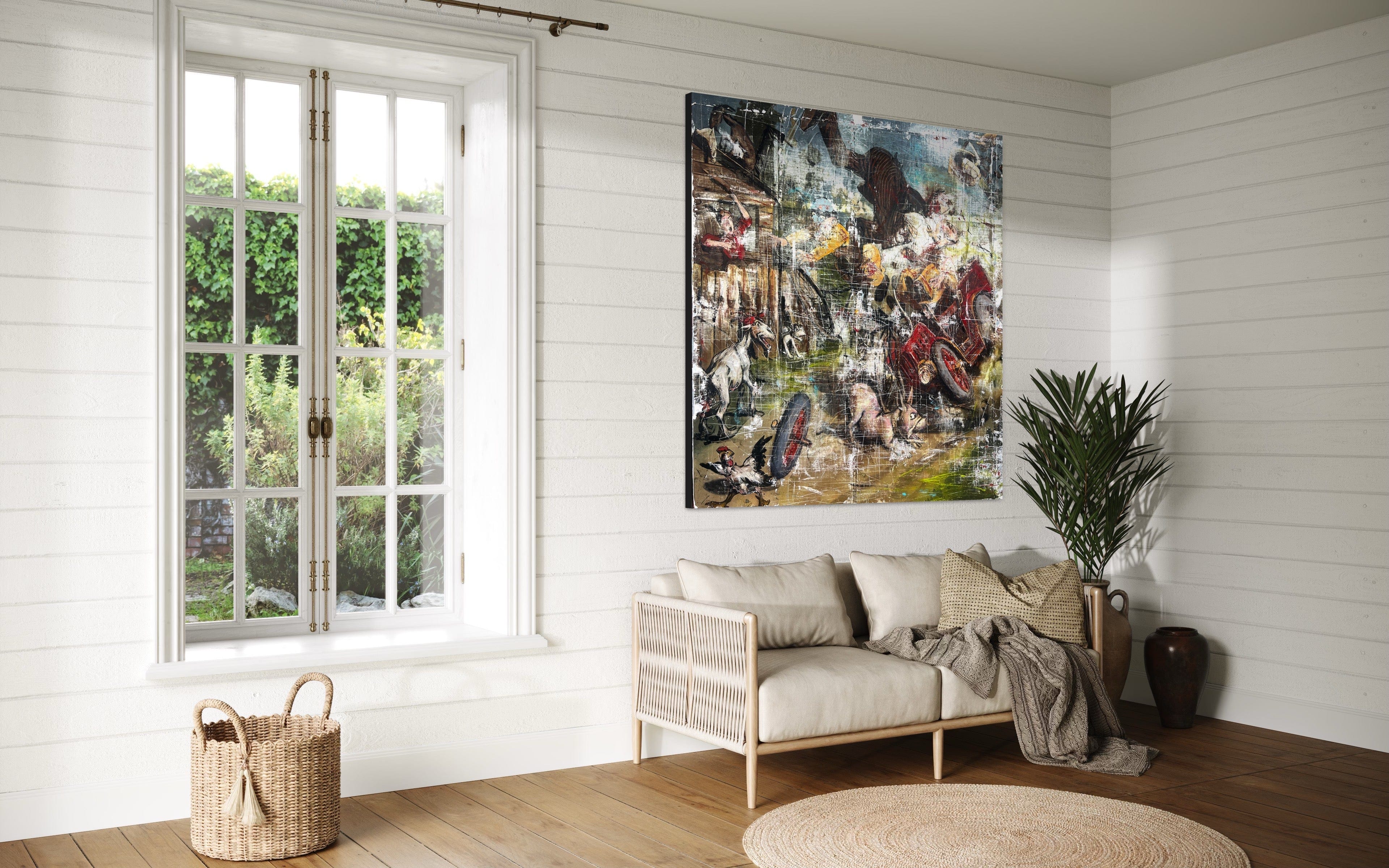 Robert Tillberg Original Art Trouble On The Ranch | 48"x48"