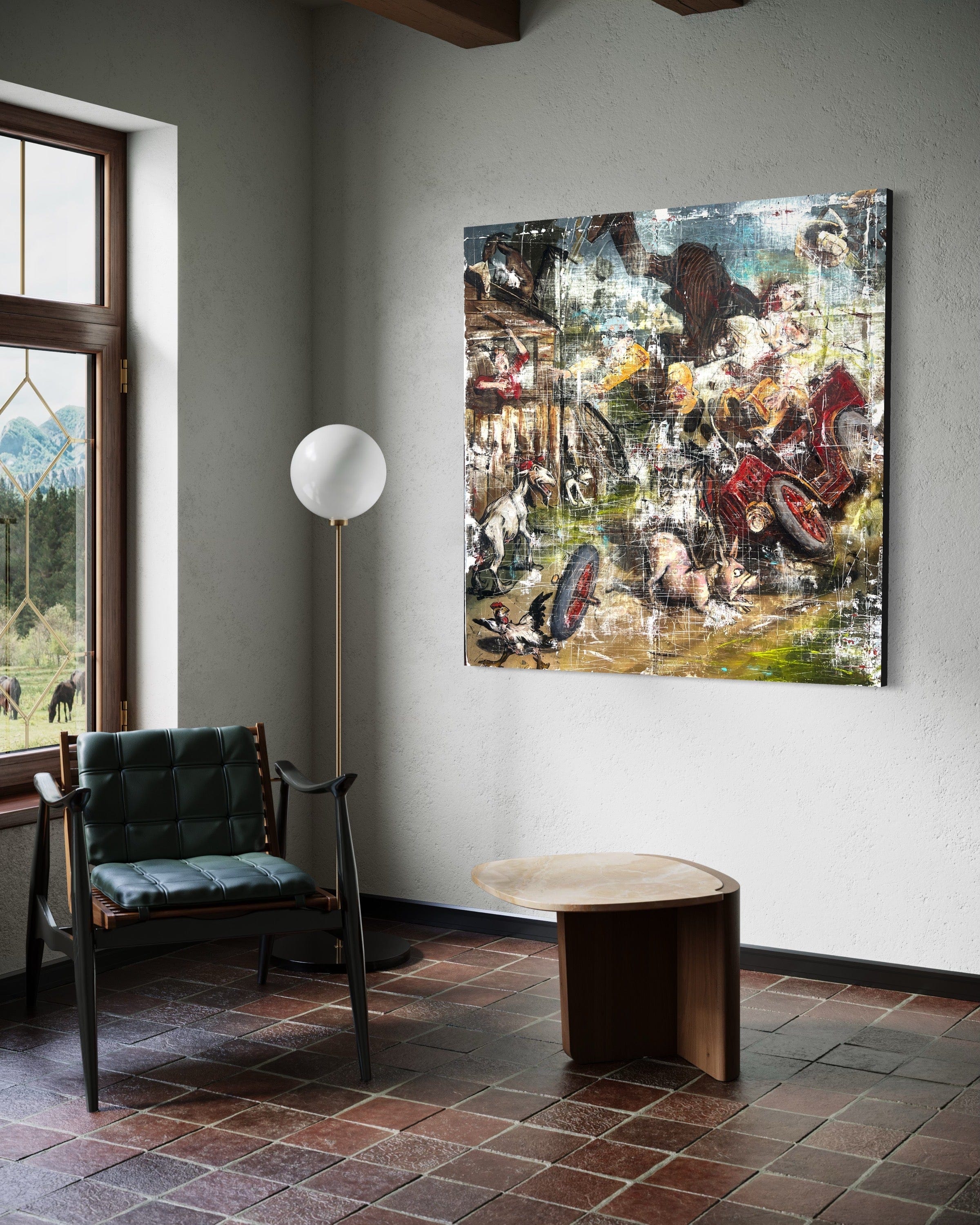 Robert Tillberg Original Art Trouble On The Ranch | 48"x48"