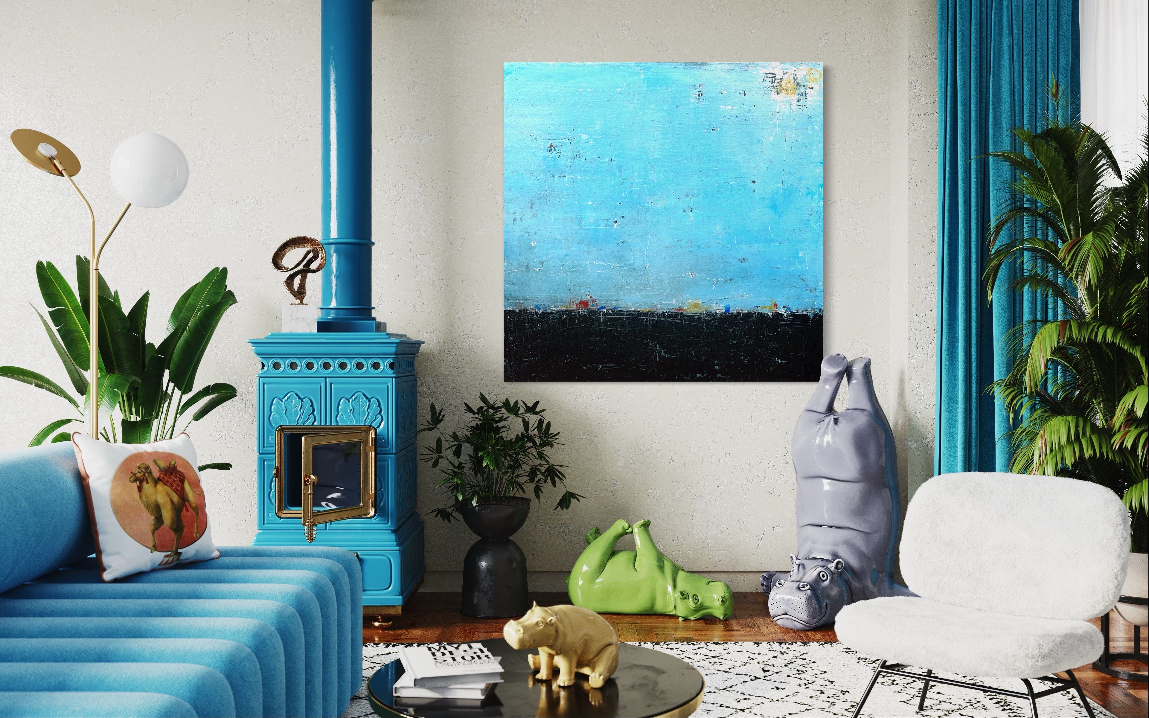 Robert Tillberg Small Town | 48"x48"