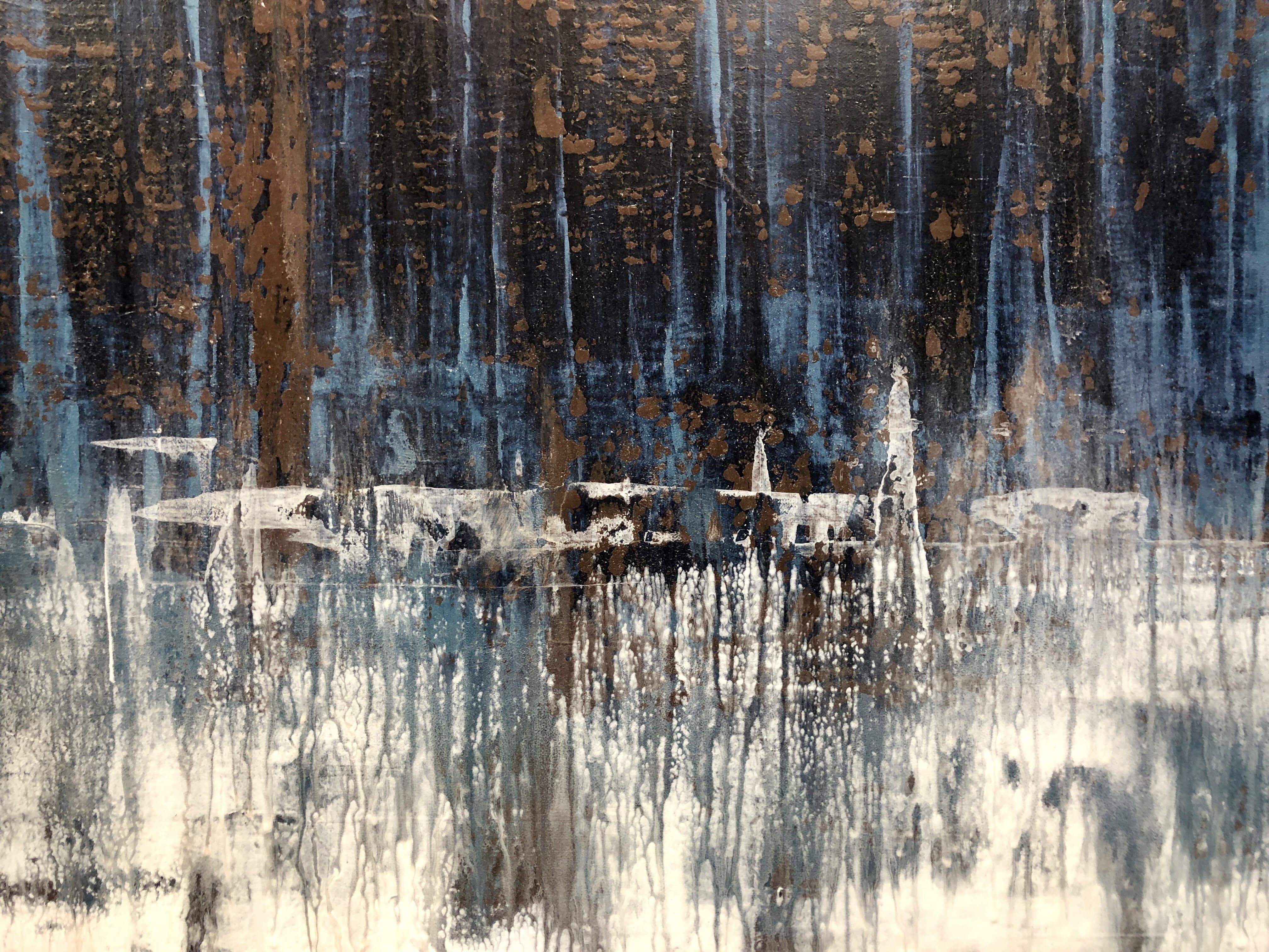 Big Blue & Brown | 96"x48" Diptych