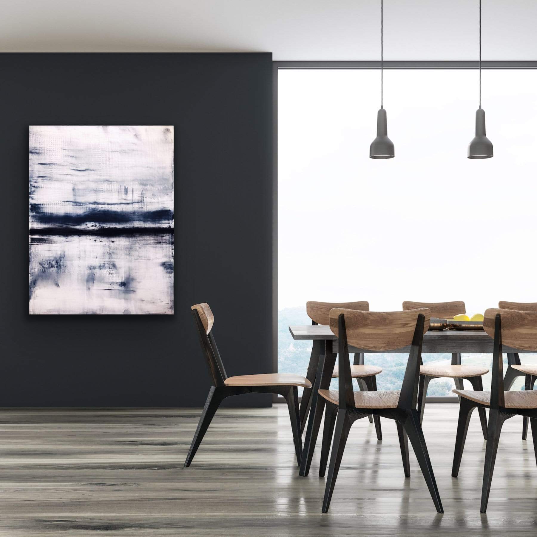 Robert Tillberg Lightly Black & Blued | 36"x48"