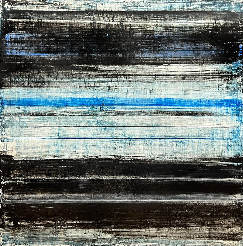 Robert Tillberg Old Black, Blue, & White Stripes | 48"x48"