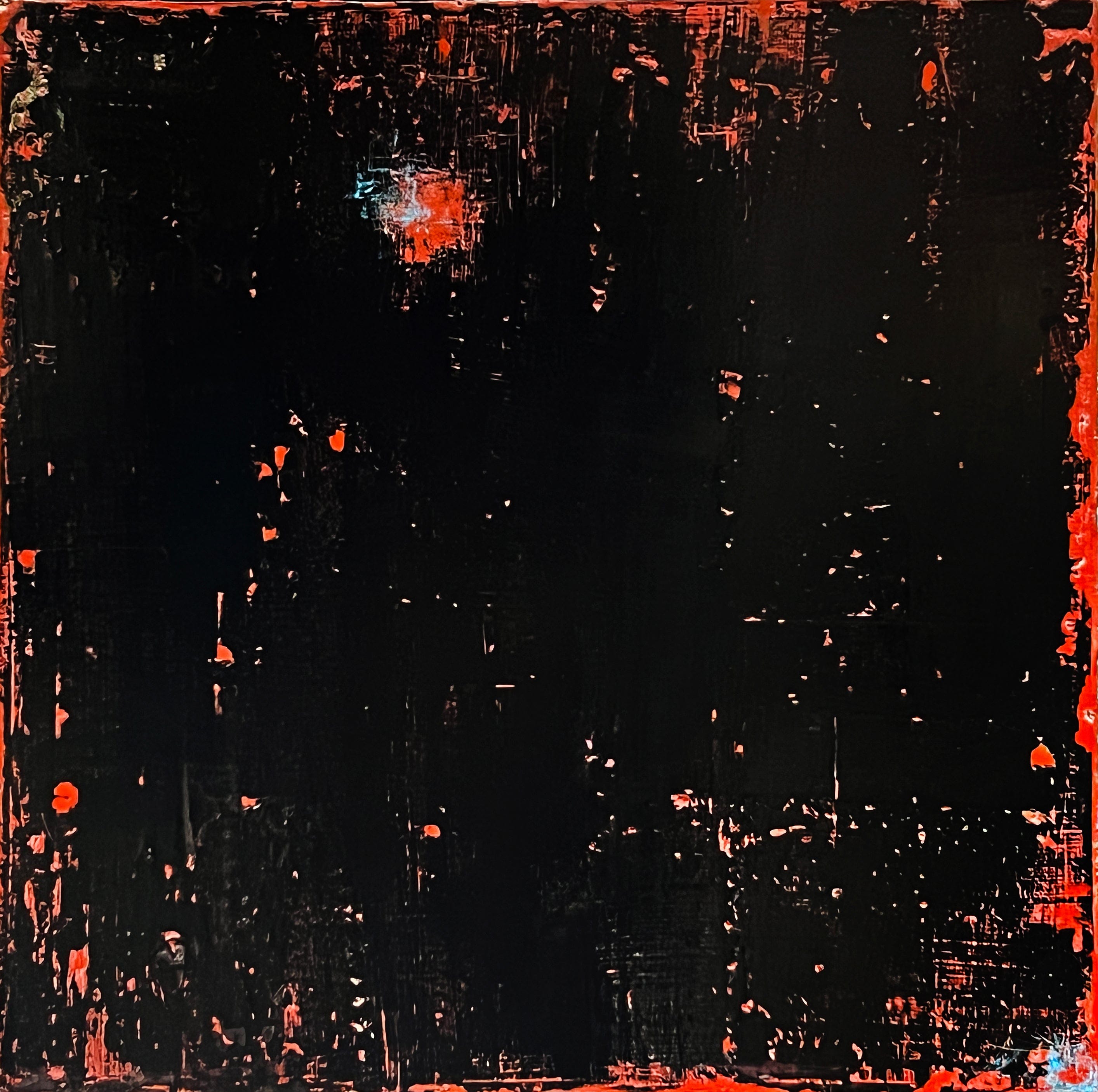 Robert Tillberg Peeling Black On Red| 48"x48"