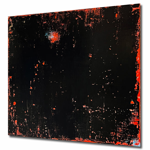 Robert Tillberg Peeling Black On Red| 48"x48"