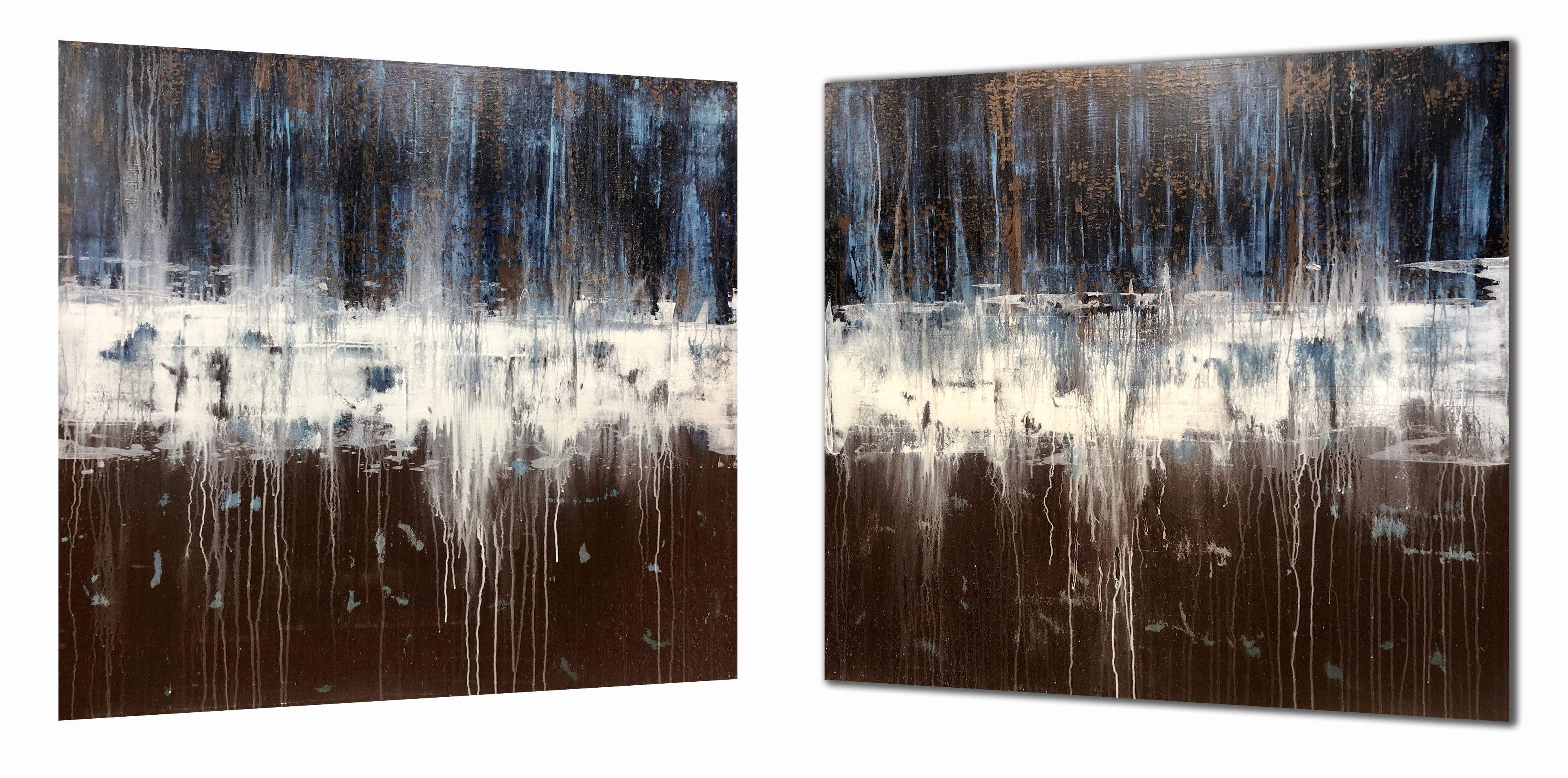 Big Blue & Brown | 96"x48" Diptych