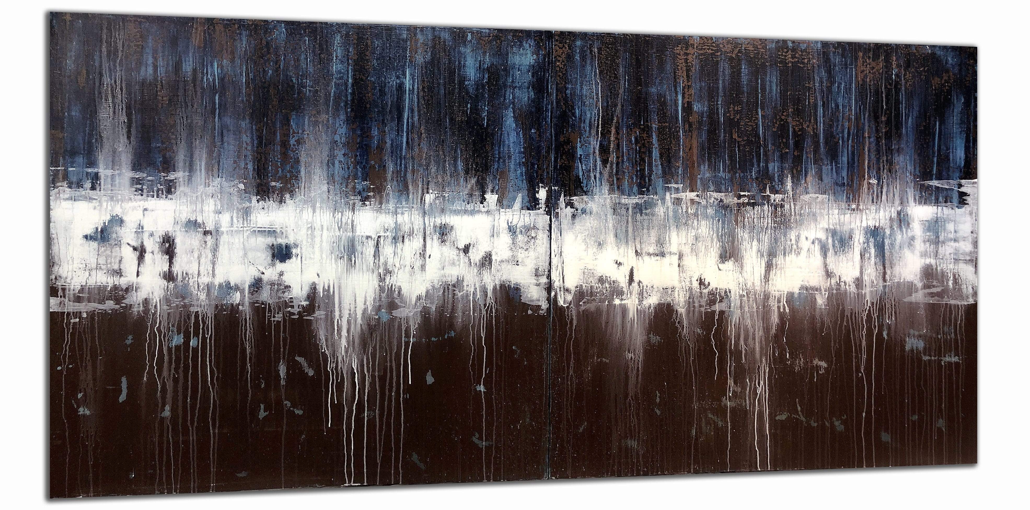 Big Blue & Brown | 96"x48" Diptych