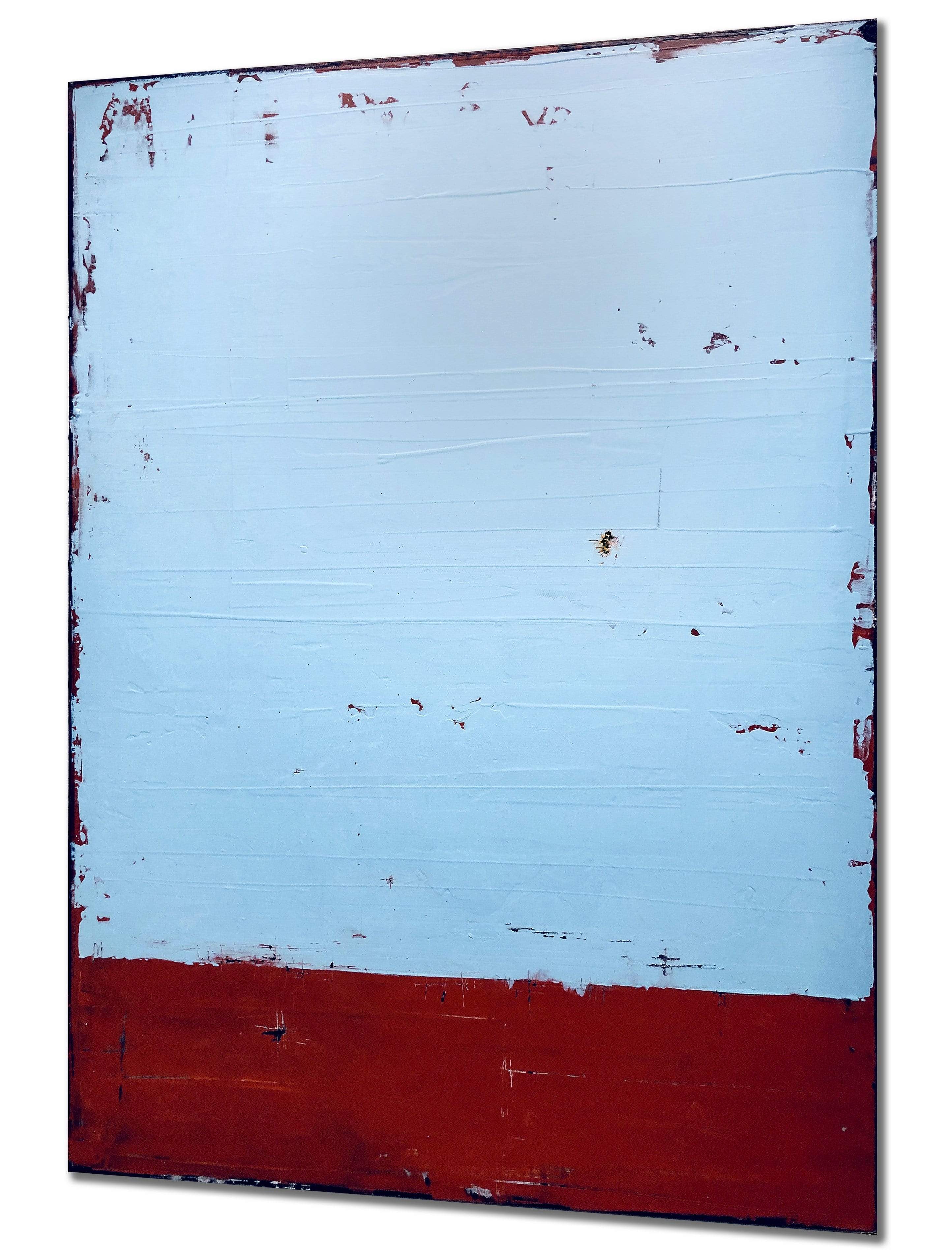 Robert Tillberg Weathered Pale Blue On Red | 36"x48"